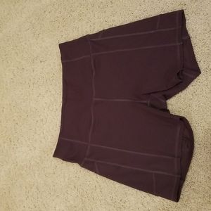 Purple yoga shorts